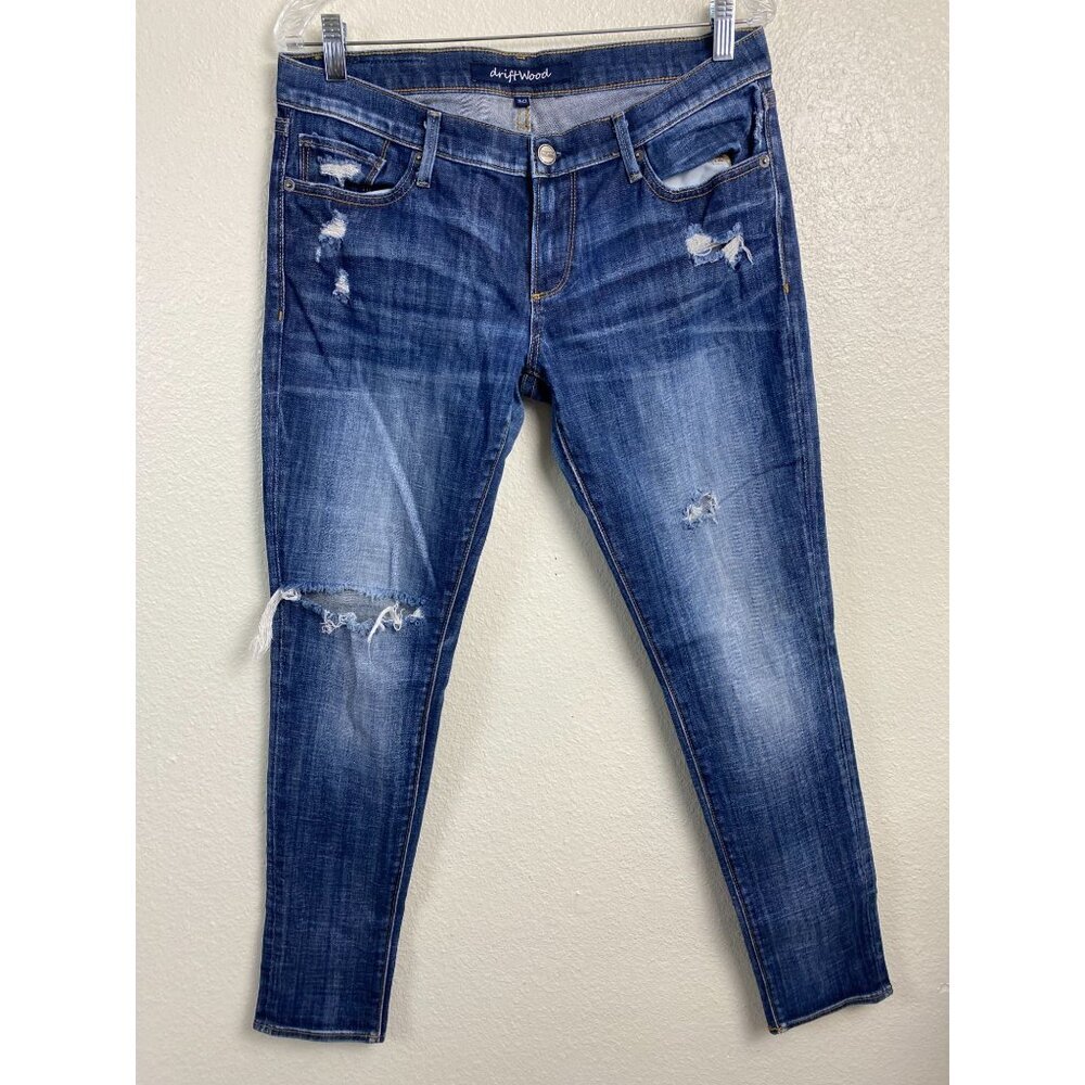 Driftwood Distressed Skinny‎ Denim Blue Jeans Women 30 Cotton Capsule Classic